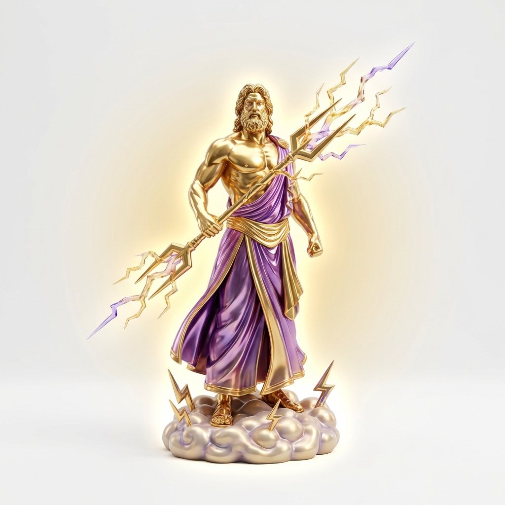 Zeus from Gates of Olympus wielding lightning